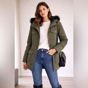 American Eagle Outfitters Khaki Hooded Jacket